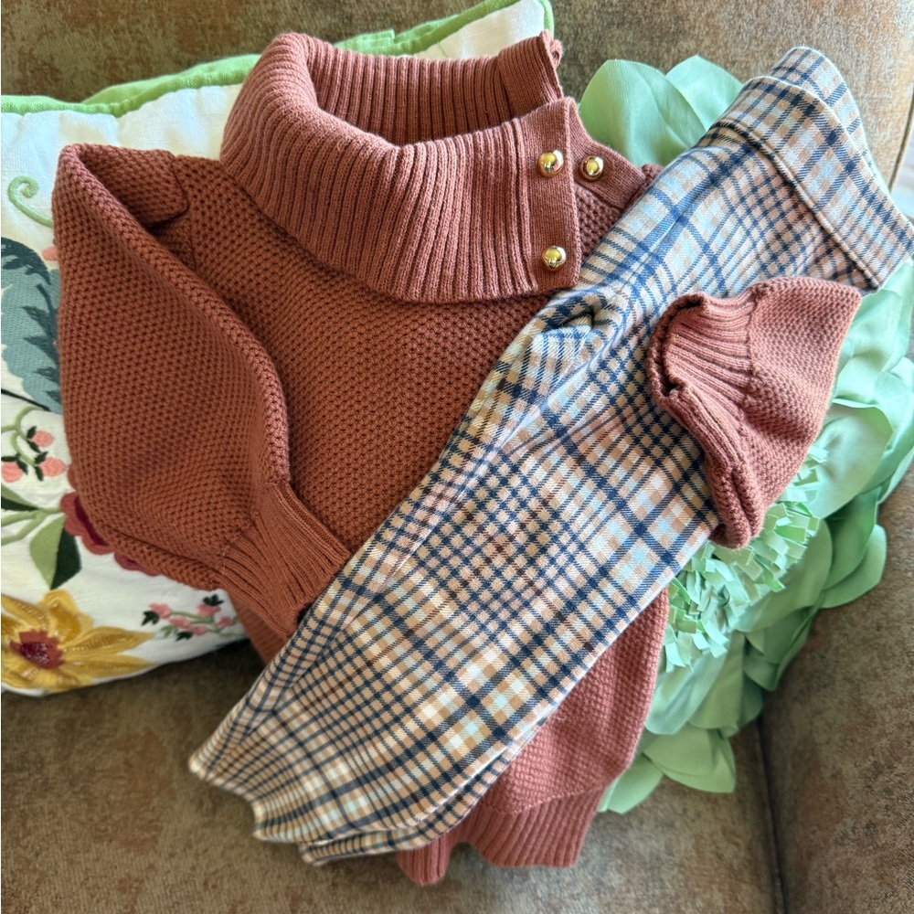 Janie and Jack East Side Sweater and Plaid Pant Girls 3T
